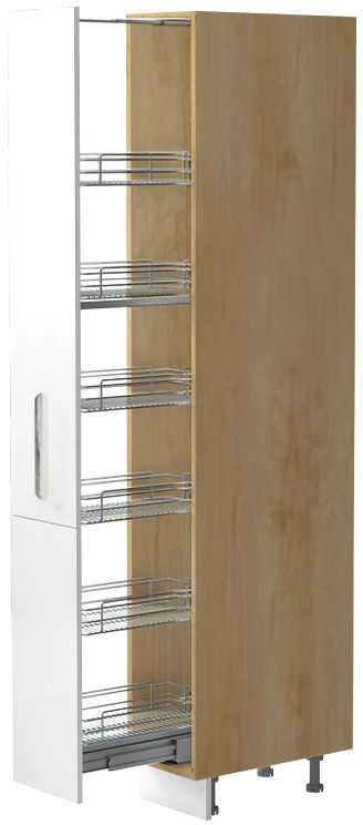 Επιδαπέδιο ντουλάπι ψηλό Raval K21-30-1KZ-Δρυς - Λευκό γυαλιστερό