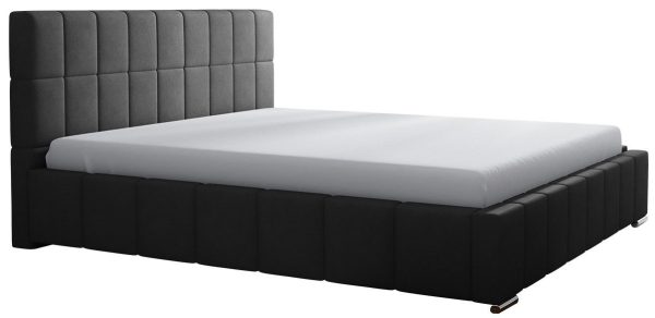 Επενδυμένο κρεβάτι Leo-Gkri Skouro-160 x 200