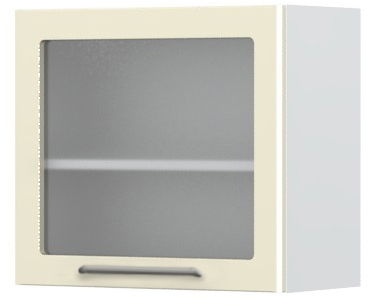 Ντουλάπι κρεμαστό Modena V5-60-1KS με βιτρίνα-Λευκό - Μπεζ