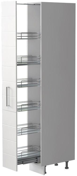 Επιδαπέδιο ντουλάπι ψηλό Hudson K21-30-1KZ-Ασημί - Λευκό