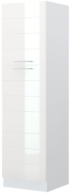 Επιδαπέδιο ντουλάπι ψηλό Hudson K21-60-2KF-Λευκό - Λευκό γυαλιστερό