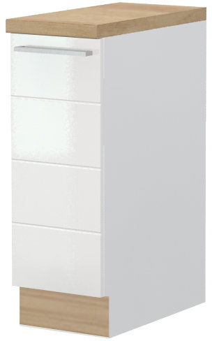 Επιδαπέδιο ντουλάπι Hudson R-30-1K-Λευκό - Λευκό γυαλιστερό