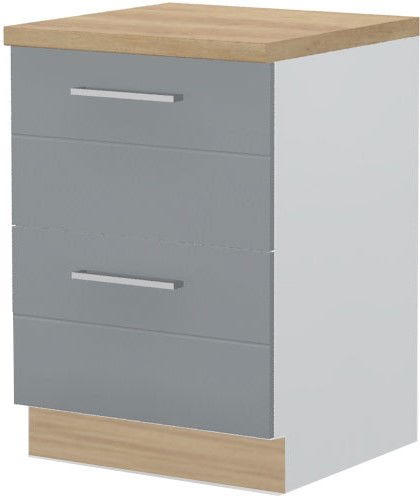 Επιδαπέδιο ντουλάπι Hudson R-60-2F-Λευκό - Γκρι