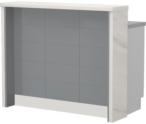 Πάγκος νησίδας Hudson-Μήκος: 120 εκ.-Γκρι-White Marble