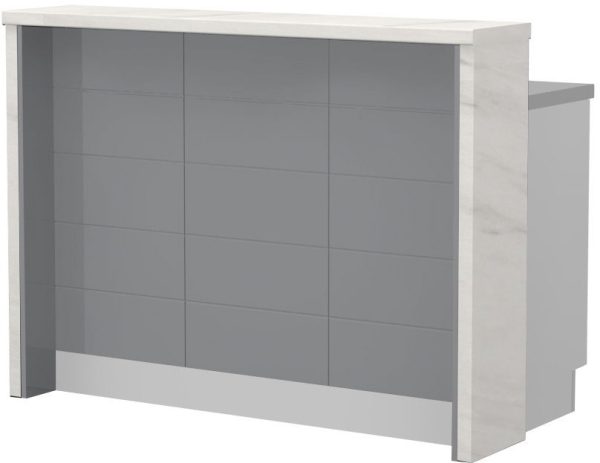 Πάγκος νησίδας Hudson-Μήκος: 135 εκ.-Γκρι-White Marble